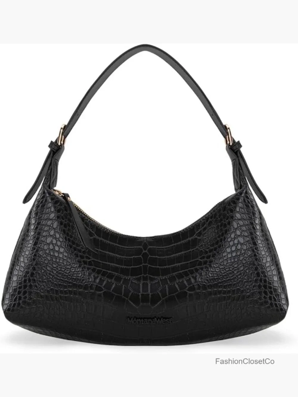 Faux Leather Crescent Hobo Bag Shoulder Purse Crossbody Medium